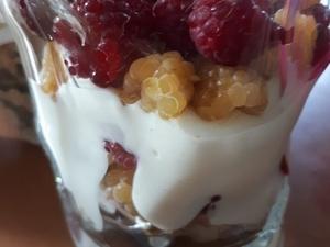 Verrine de Framboises au Muesli Cliquer sur les photographies pour les agrandir