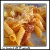 Mise à l'honneur#35 Gratin de pâte au chorizo et curry de Delphine au thermomix ou sans - La cuisine de poupoule