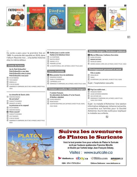 Les Éditions Dédicaces s’offrent encore deux publicités dans le magazine Lurelu, spécialisé dans le livre jeunesse au Québec