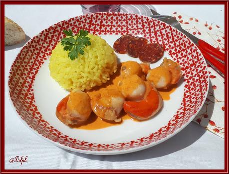 Noix de St Jacques à la crème de Chorizo Noix de St Jacques à la crème de Chorizo