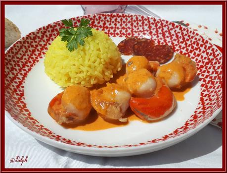 Noix de St Jacques à la crème de Chorizo Noix de St Jacques à la crème de Chorizo