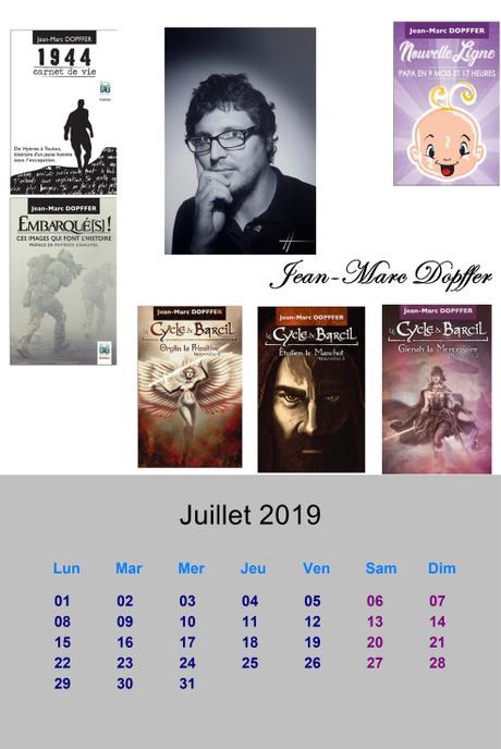 Calendrier des auteurs : Juillet 2019