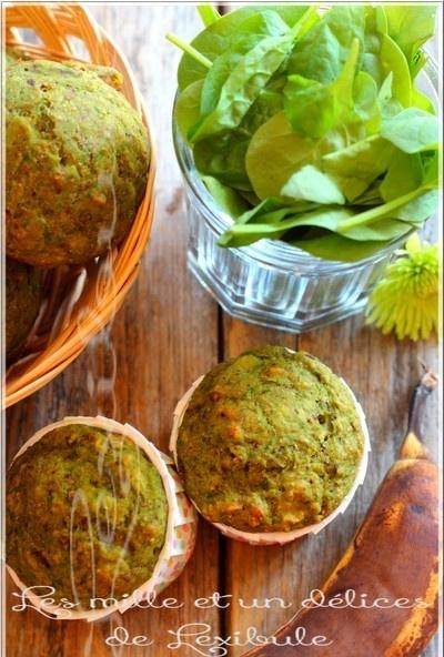 ~Muffins aux épinards et bananes~ ~Muffins aux épinards et bananes~