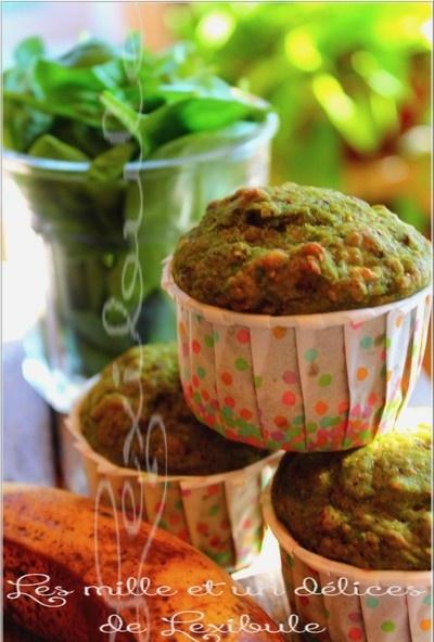 ~Muffins aux épinards et bananes~ ~Muffins aux épinards et bananes~