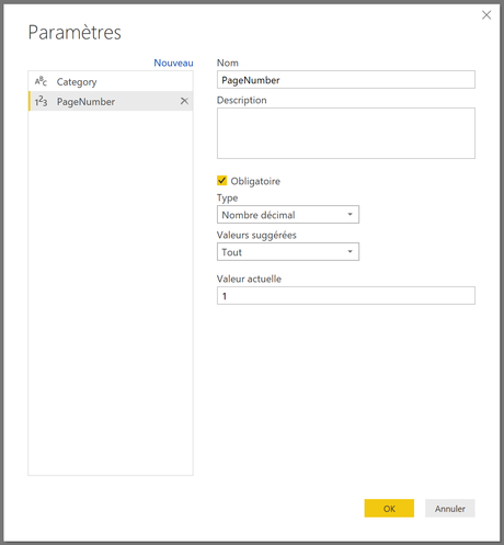 Paramètre Page Number