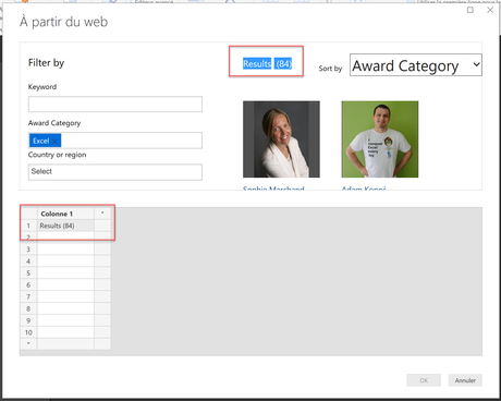 Power BI extraction web