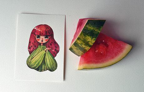 Fruits as Characters, les illustrations et les aquarelles de Marija Tiurina