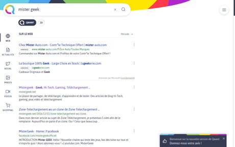 Qwant présente sa nouvelle interface Qwant présente sa nouvelle interface