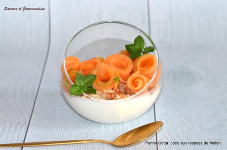 Panna Cotta Coco, Melon à la menthe et sablé breton. Panna Cotta Coco, Melon à la menthe et sablé breton.