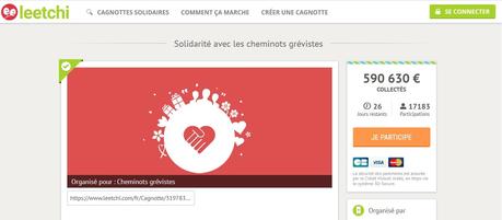 Près de 600.000 euros collectés pour les cheminots grévistes à ce jour : solidarité Près de 600.000 euros collectés pour les cheminots grévistes à ce jour : solidarité