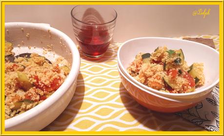 Salade de couscous, courgettes et tomates à l'Indienne