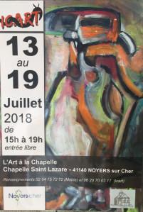 exposition « L’Art à la Chapelle » de Noyers sur cher -Françoise ICART- à partir du 13 Juillet 2018