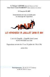 exposition « L’Art à la Chapelle » de Noyers sur cher -Françoise ICART- à partir du 13 Juillet 2018 exposition « L’Art à la Chapelle » de Noyers sur cher -Françoise ICART- à partir du 13 Juillet 2018