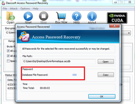 Ouvrir une base Access protégée par mot de passe