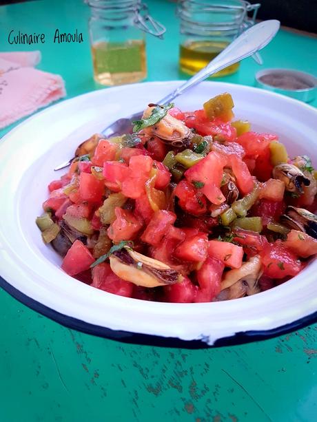 Salade froide marocaine aux poivrons,tomates et moules
