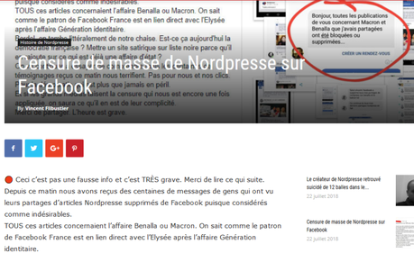 les infos sur #Benalla censurées sur facebook ? #fakenews #NordPresse