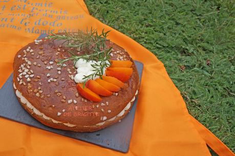 Tropézienne abricots et romarin ou tarte briochée aux abricots et romarin, recette du Chef Eric Kayzer