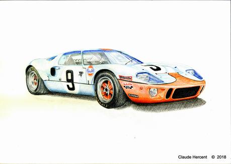 FORD GT.40  victorieuses des 24 heures du Mans 1968.