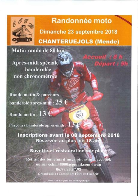 Rando moto à Chanteruejols (48), le 23 septembre 2018