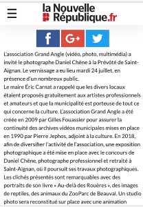 La Prévôté – Saint-Aignan (Loir et Cher) exposition Daniel Chêne  jusqu’au 31 Juillet 2018