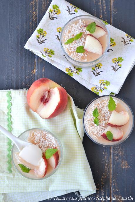 Panna cotta pêche-coco Panna cotta pêche-coco
