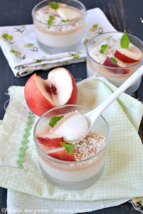 Panna cotta pêche-coco Panna cotta pêche-coco