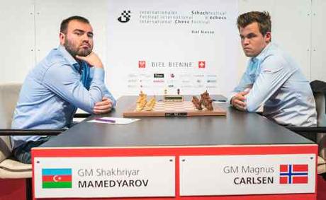 Ronde 9 : Shakhriyar Mamedyarov s'impose face au Norvégien Magnus Carlsen - Photo © Lennart Ootes