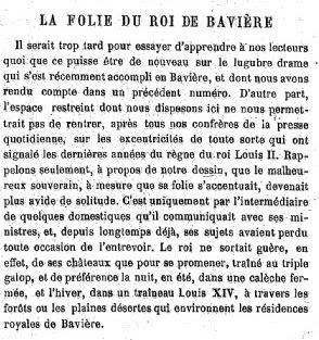 Le traîneau de Louis II dans L'Univers illustré du 3 juillet 1886