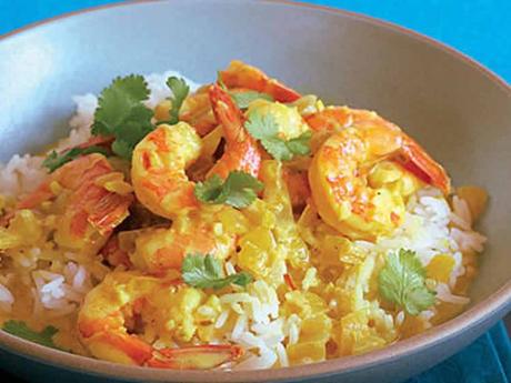 Crevettes avec lait de coco et curry au thermomix