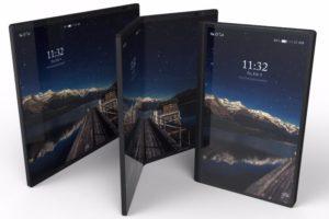 The Galaxy X concept photo of the world's first phone with a foldable display. 