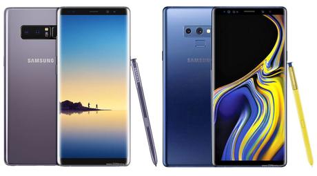 The Note 8 and Note 9 side by side
