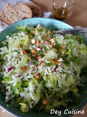 Salade riz, courgette crue & poivron