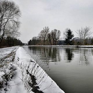 Le long du canal, dans la neige #weekend #strasbourg #Alsace #NoirEtBlancNaturel