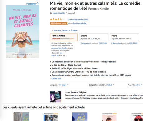 « Ma vie, mon ex et autres calamités » numéro 1 des ventes Amazon