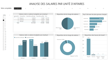 Rapport Power BI - Analyse salaires par unité d'affaires