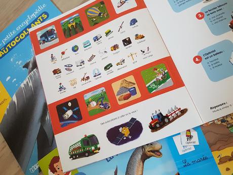 Ma petite encyclopédie en autocollants - Editions Lito : Les animaux et leurs petits - La vie des dinosaures, Au bord de la mer, Le dauphin, Engins et transports