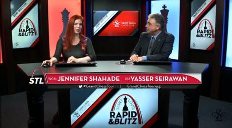 Le Streaming officiel commenté en anglais par Jennifer Shahade, Yasser Seirawan en studio et Maurice Ashley avec son fameux écran tactile 