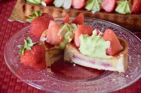 Tarte aux fraises et ganache pistache pour un combo parfait !