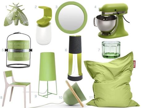 le vert greenery dans la decoration intérieur accessoire nuance de vert