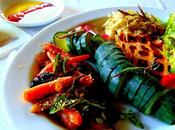 Gaufres tofu BBQ, carottes dukka olives marocaines, verveine citronnelle frite