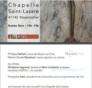 L’Art à la Chapelle (Noyers sur Cher)  exposition Ghislaine LEGRAND et Véro LOMBARD  24/30 Août 2018