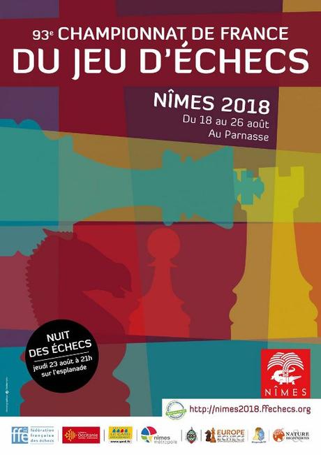 L'affiche des 93èmes championnats de France d'échecs à Nîmes 