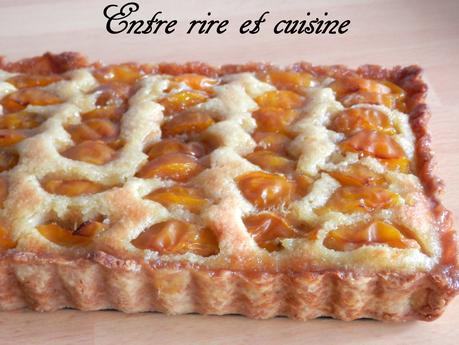 Tarte (rectangulaire) aux mirabelles et à la crème d'amande