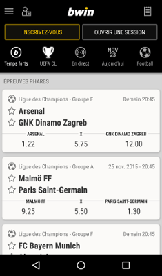 Avis et Bonus 2018 Bwin appli mobile bwin sport