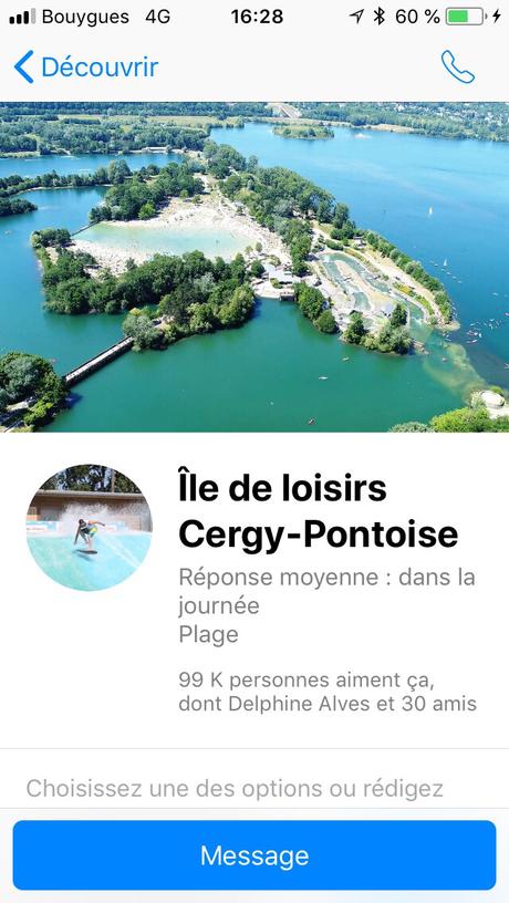 L’île de Loisirs à Cergy Pontoise