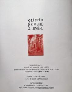 Galerie Ombre & Lumière à VENTEROL (drôme) 16/09 au 14/10/2018- exposition Edouard MONOT