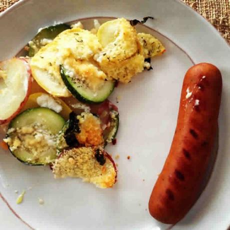 Pommes de terre courgettes et cheddar au cookeo