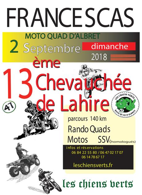 Rando moto, quad et SSV du Moto Quad d'Albret (47), à Francescas le 2 septembre 2018