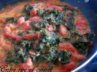 Gratin de chou kale à la tomate et viande hachée