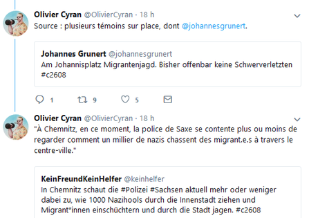 Pogroms xénophobes à #Chemnitz (#Allemagne) : on en est là… Pogroms xénophobes à #Chemnitz (#Allemagne) : on en est là…